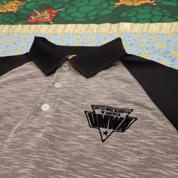 ⛏️💎 Vtg 90s 🔥 UMWA Shirt Polo Large 🇺🇸 Made in USA 🌎 Mining Mine Workers - Picture 2 of 9